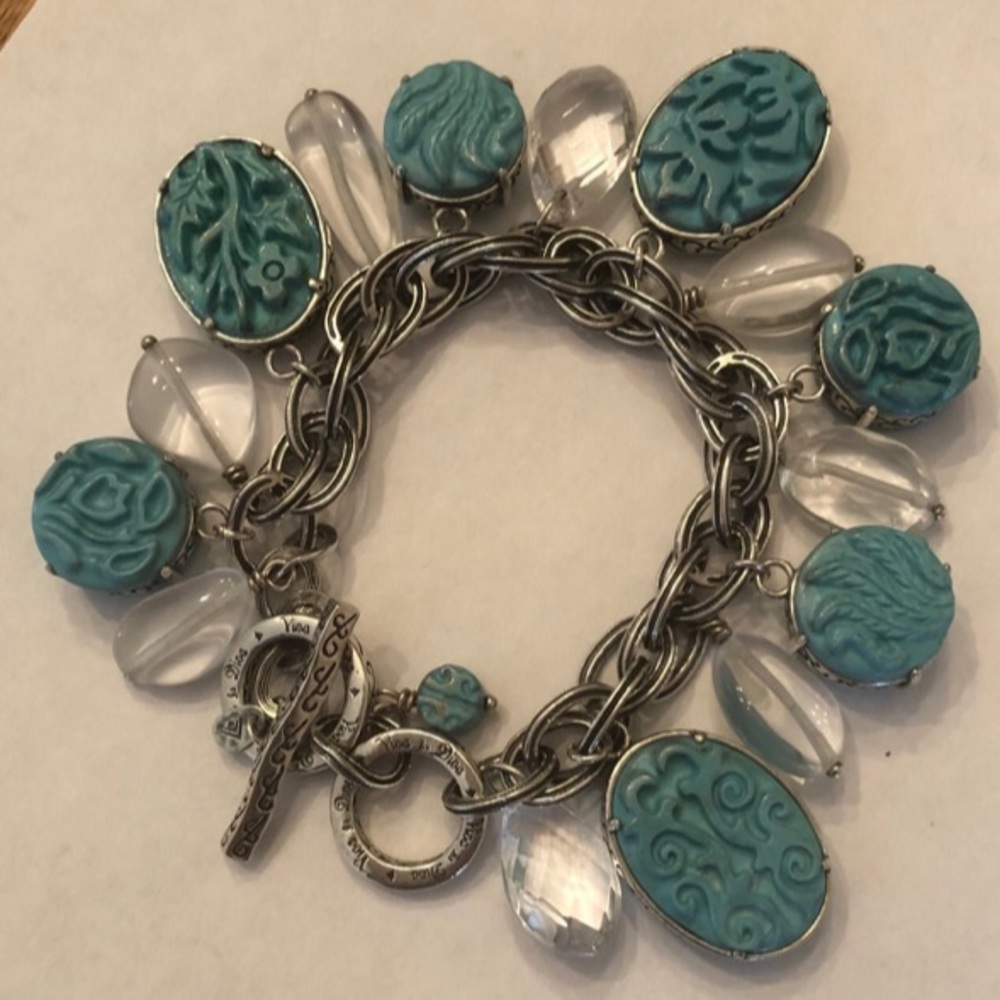 Silpada Incentive Sterling Silver Viva La Diva Barcelona Toggle Charm Bracelet
